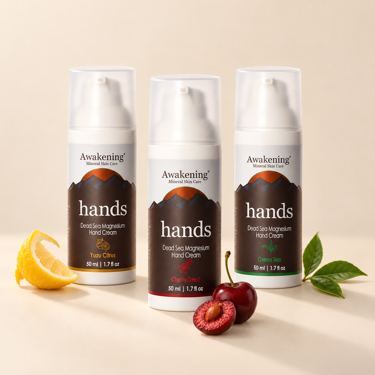 Scented Hands Bundle [Green Tea, Yuzu Citrus, Cherry Seed] 50ml